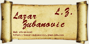 Lazar Zubanović vizit kartica